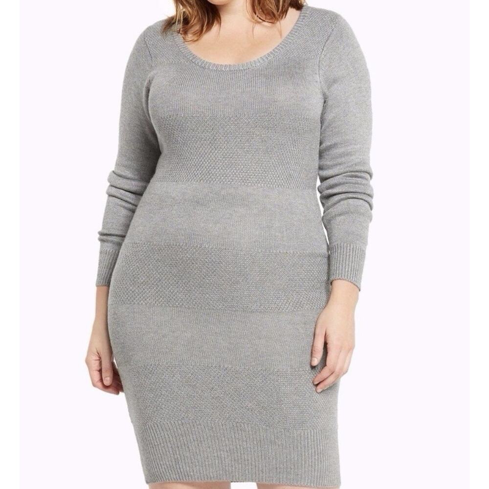 Torrid Sweater Ribbed Dress Gray Womens Size 6X